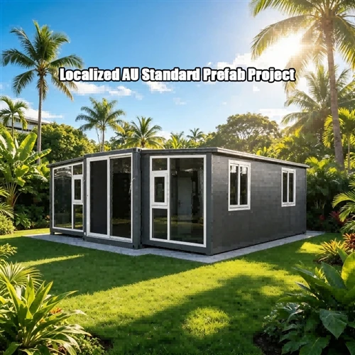 expandable container house installed in Brisbane